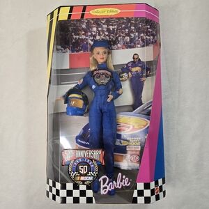1998 Nascar Barbie 50th Anniversary Doll - Blue Racing Suit